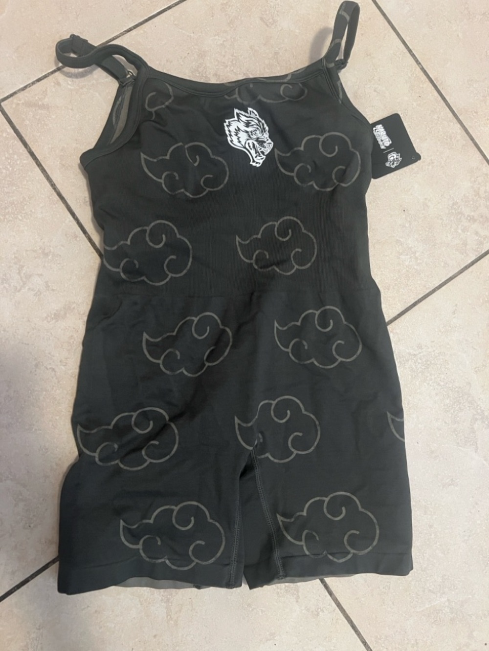 Darc Sport x Naruto Shippuden collab Green Romper with Cloud Pattern